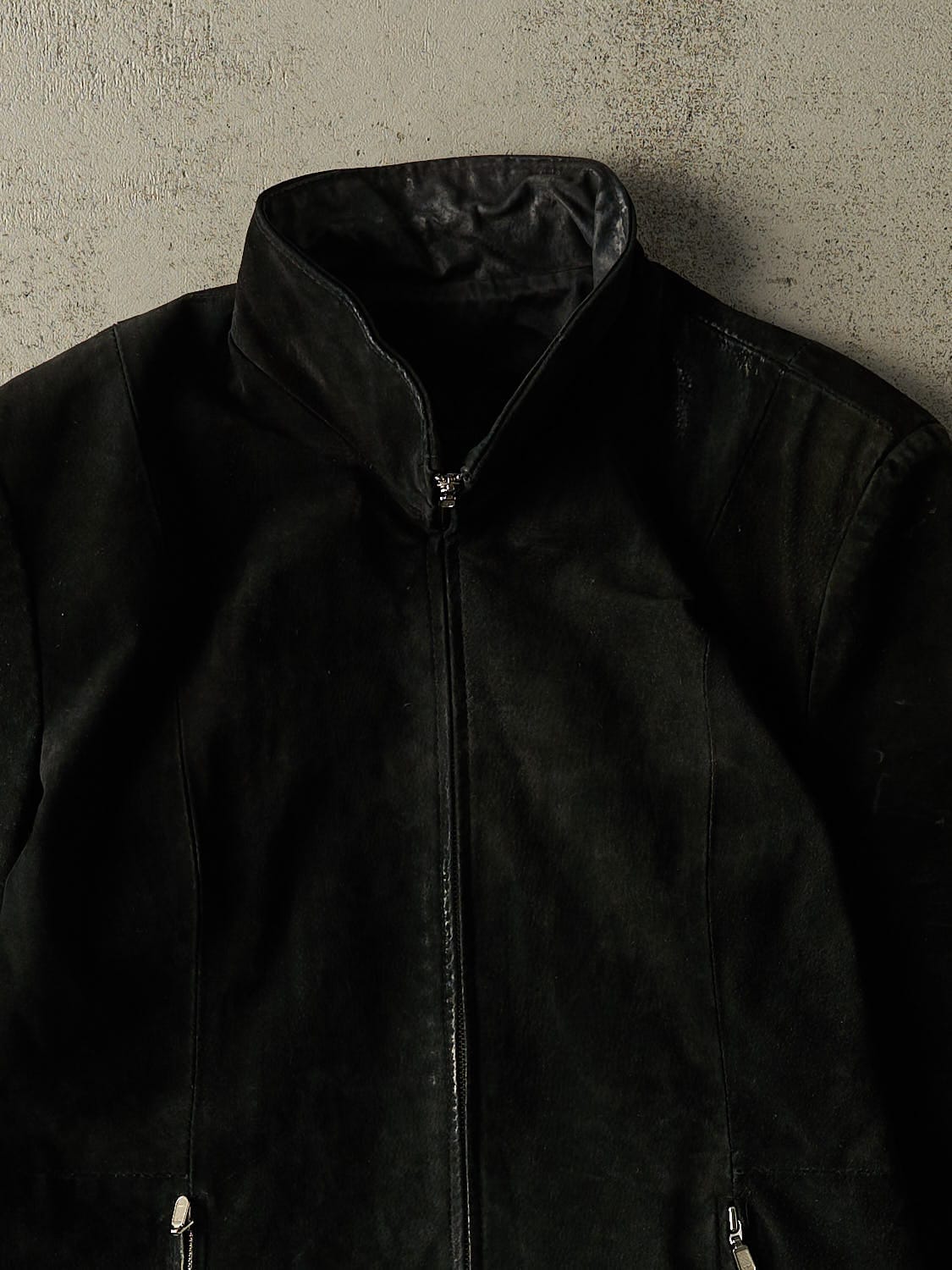 Vintage 90s Black Suede Leather Jacket (L)