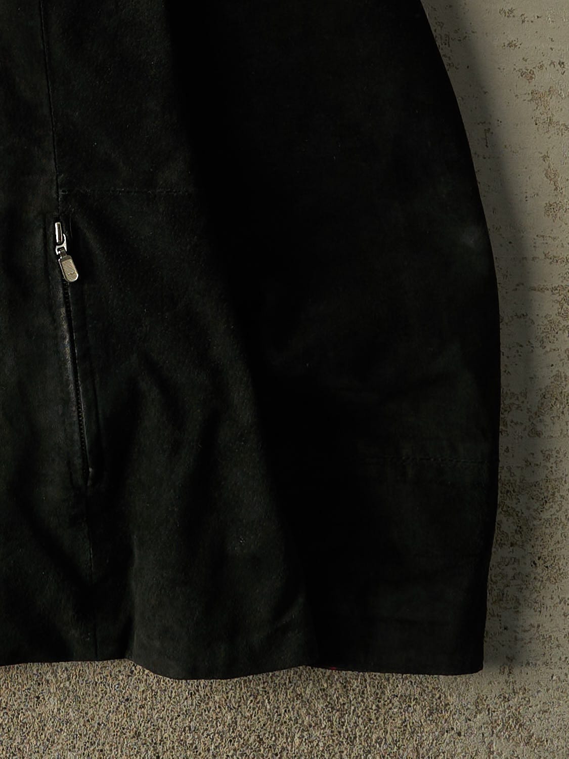 Vintage 90s Black Suede Leather Jacket (L)