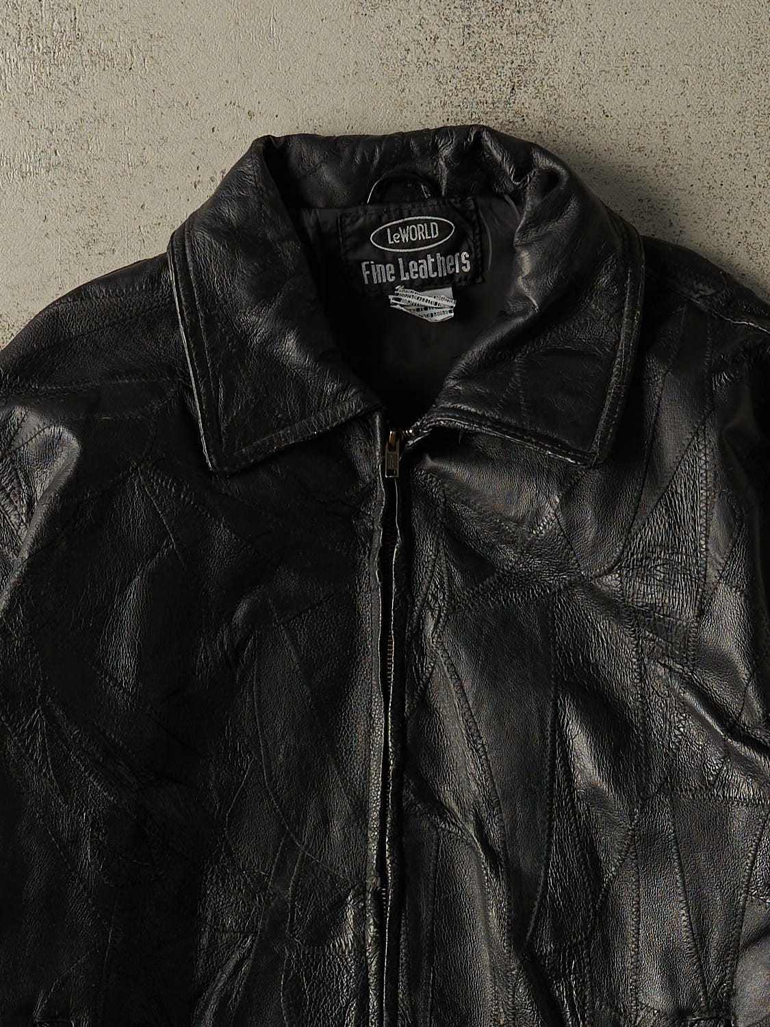 Vintage 90s Black Leather Bomber Jacket (M/L)