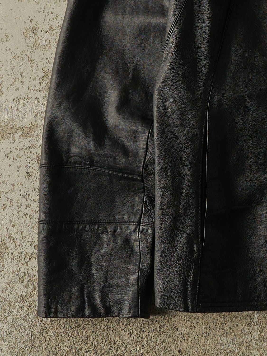 Vintage 90s Black Leather Blazer Coat (S/M)