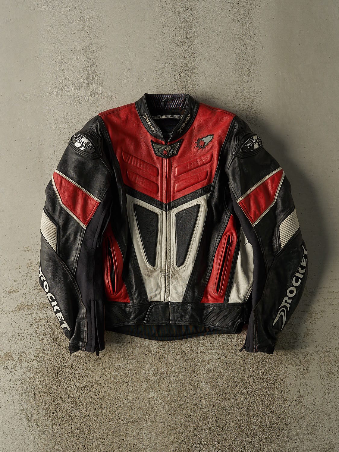 Vintage 90s Black & Red Joe Rocket Leather Racing Biker Jacket (S)