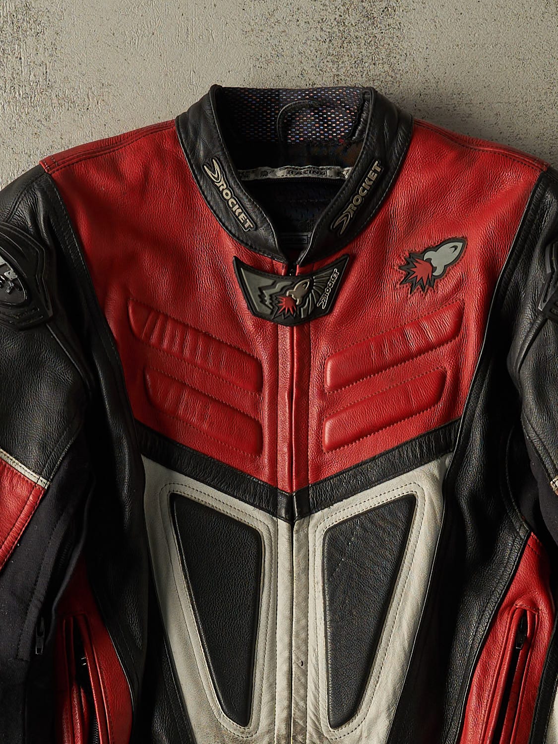Vintage 90s Black & Red Joe Rocket Leather Racing Biker Jacket (S)