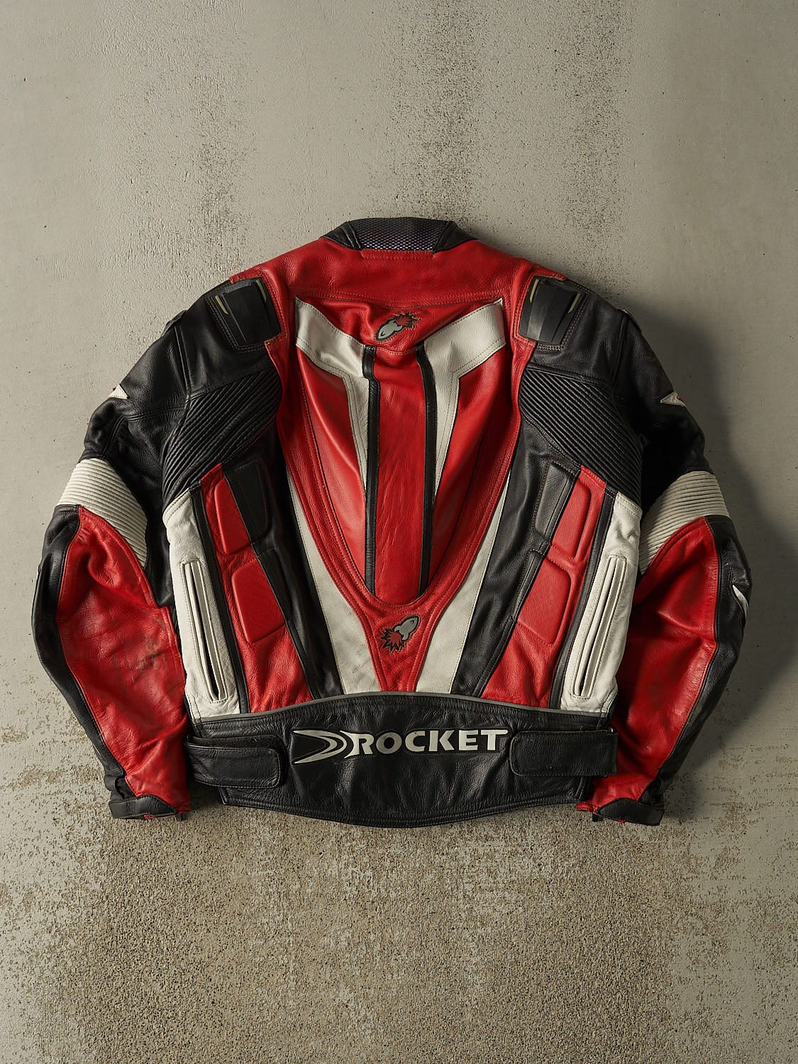 Vintage 90s Black & Red Joe Rocket Leather Racing Biker Jacket (S)