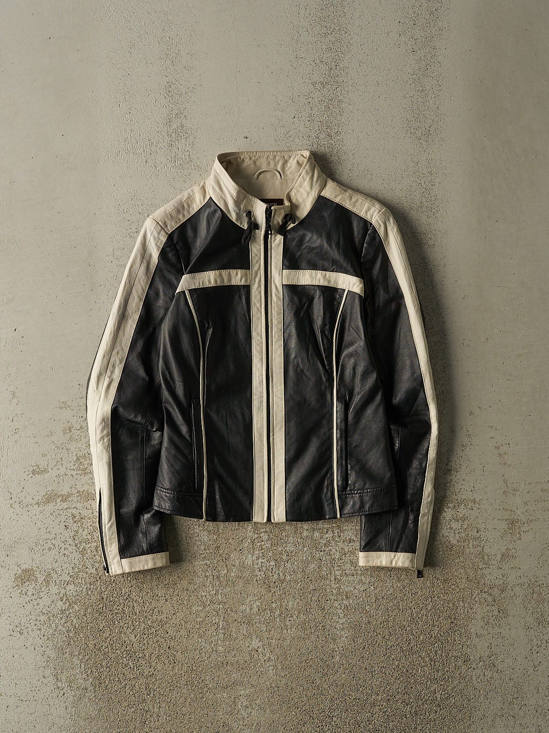 Vintage Y2K Black Danier Cafe Racer Leather Jacket (XXS/XS)