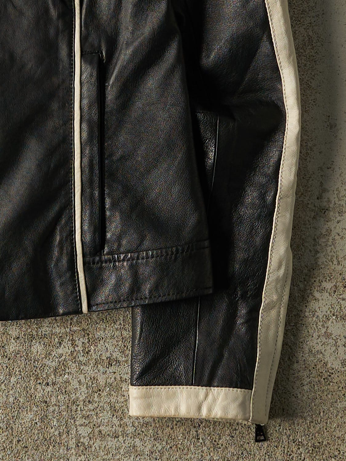 Vintage Y2K Black Danier Cafe Racer Leather Jacket (XXS/XS)