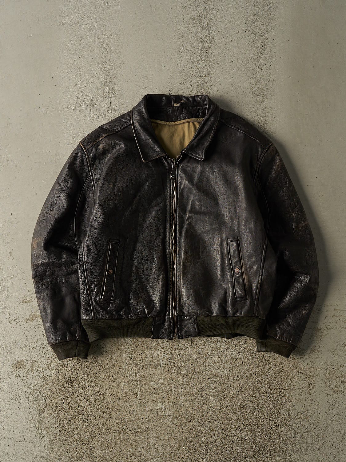 Vintage 90s Brown Levi's Leather Bomber Jacket (M/L)