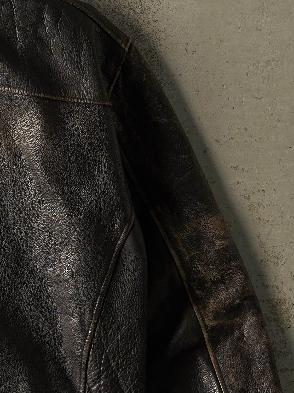 Vintage 90s Brown Levi's Leather Bomber Jacket (M/L)