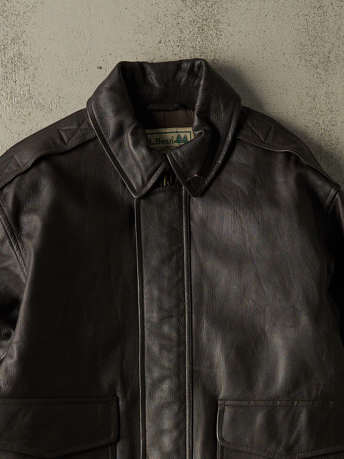 Vintage 90s Brown LL Bean Aviator Leather Jacket (M/L)