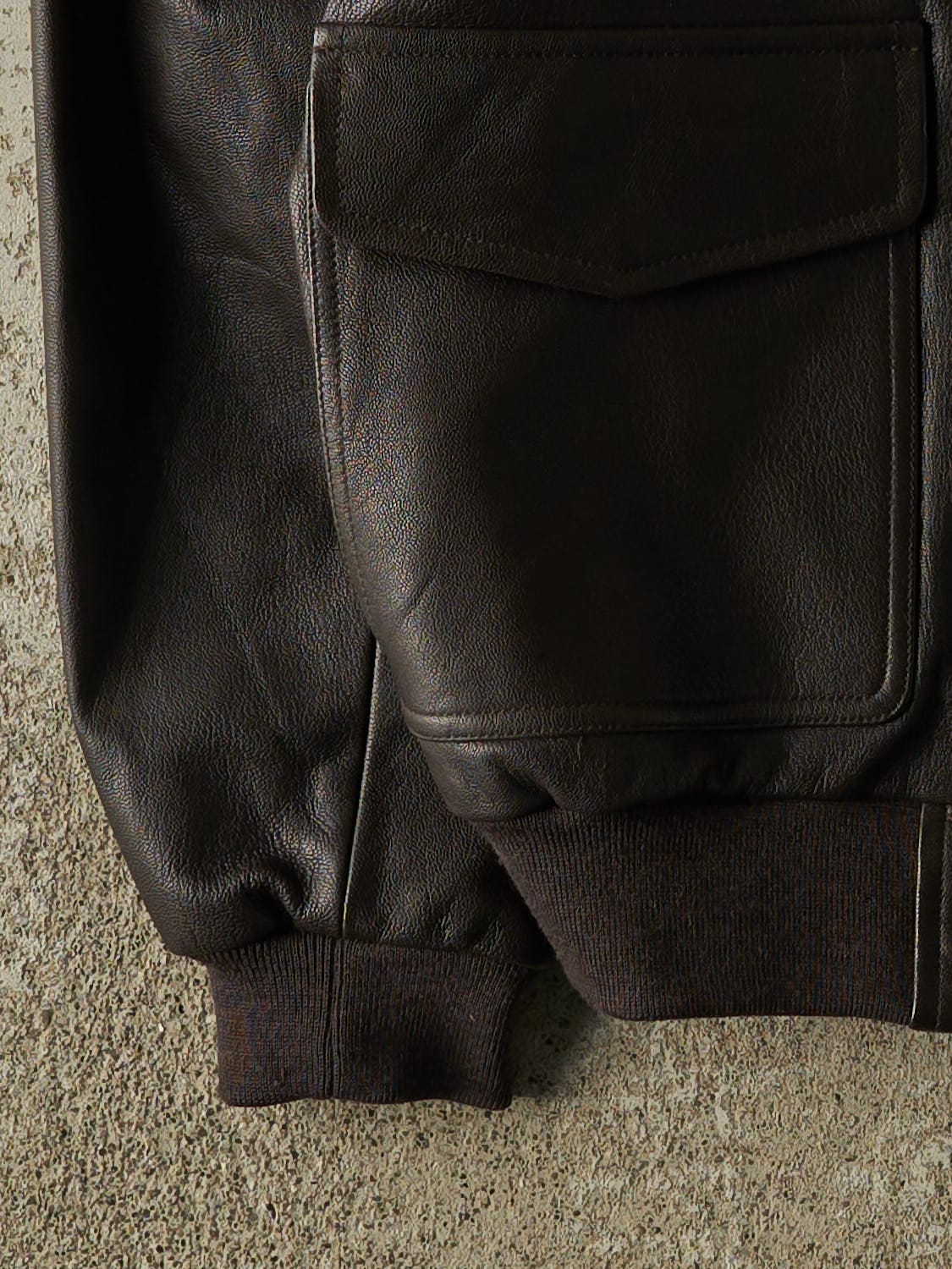Vintage 90s Brown LL Bean Aviator Leather Jacket (M/L)