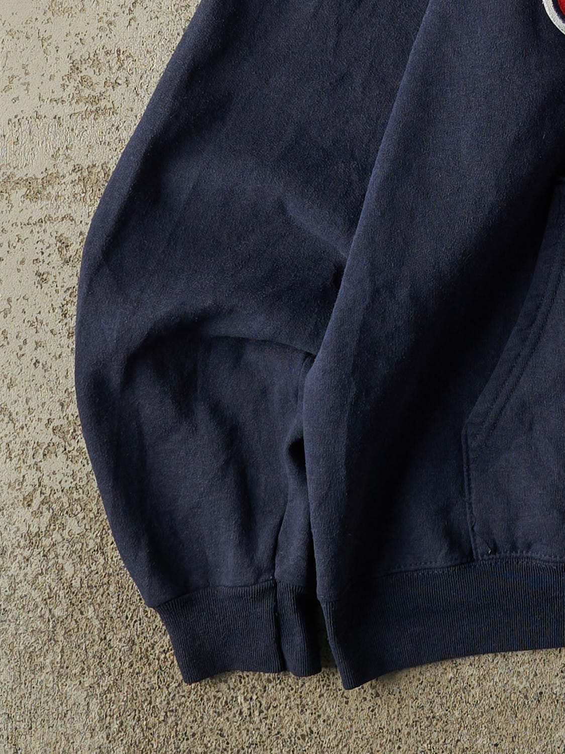 Vintage Y2K Navy Blue Atlanta Braves Embroidered Hoodie (S)