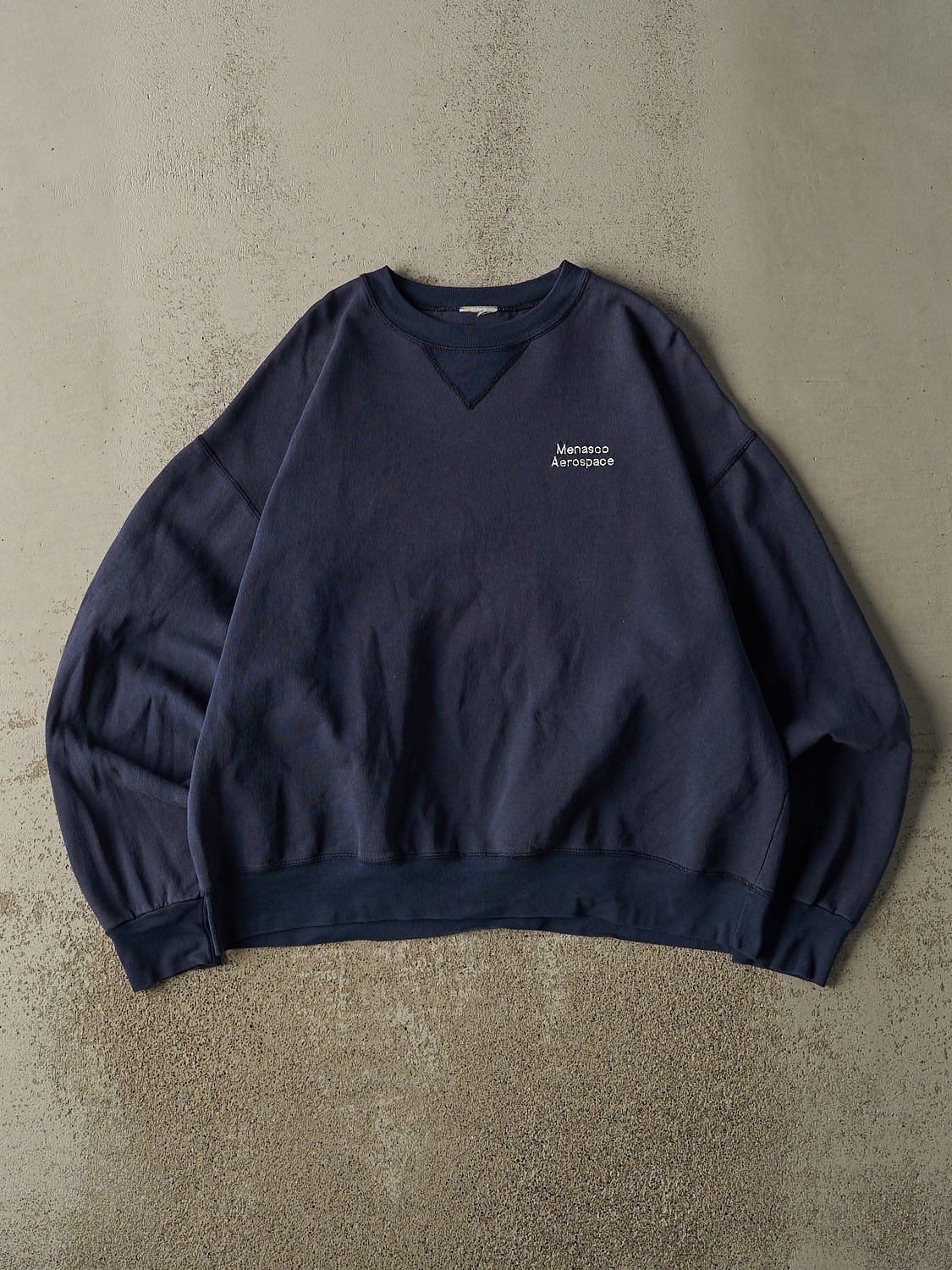 Vintage Y2K Navy Blue Embroidered Crewneck (M/L)