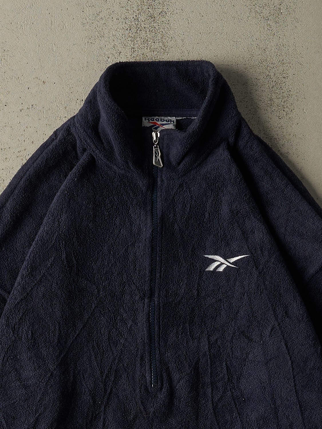 Vintage 90s Navy Blue Reebok Quarter Zip Fleece (XL/XXL)