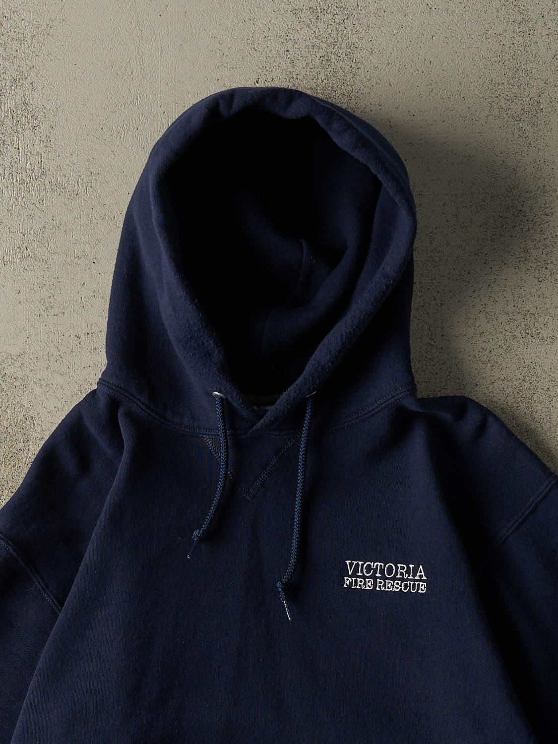 Vintage Y2K Navy Blue Russell Athletic Victoria Fire Rescue Hoodie (M/L)