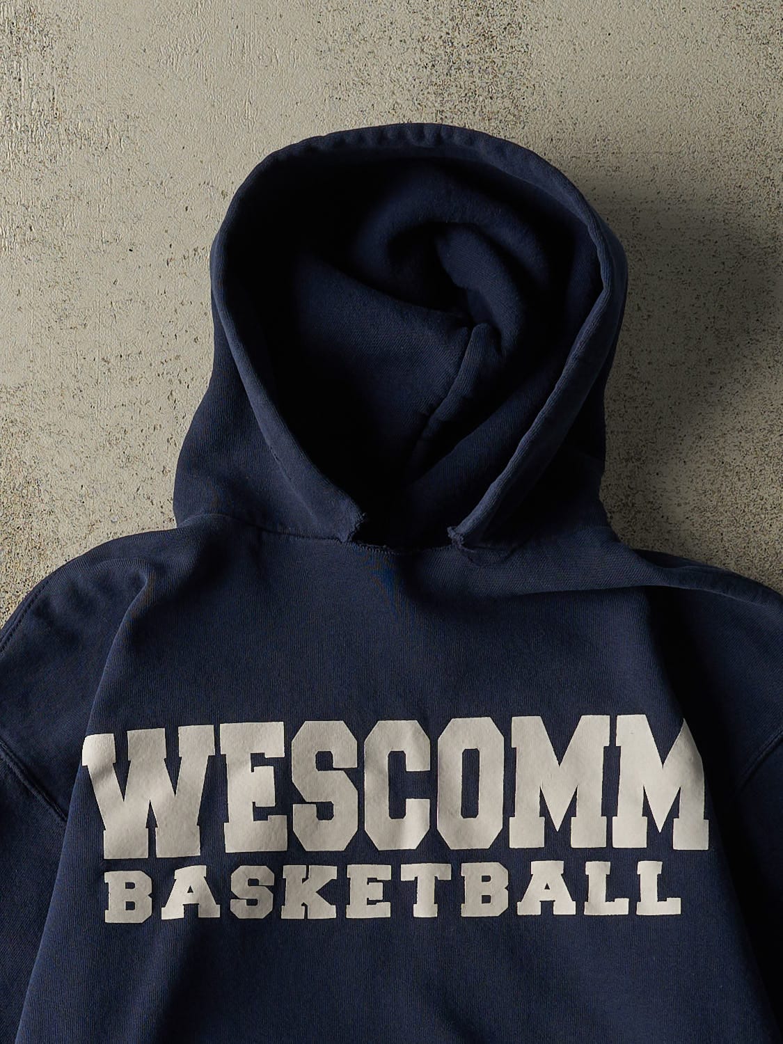 Vintage 90s Navy Blue Russell Athletic Wescomm Basketball Hoodie (S/M)