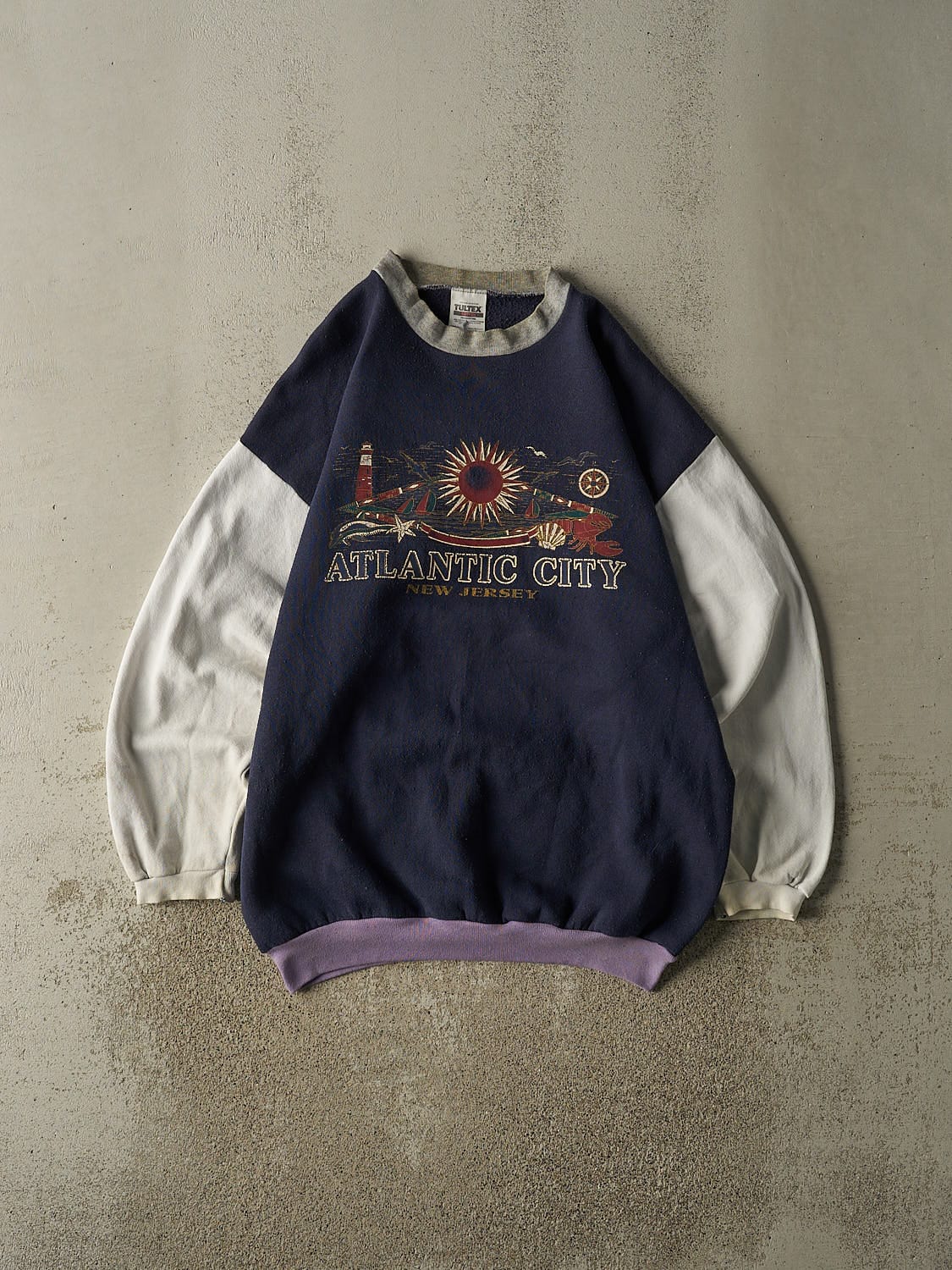 Vintage 90s Navy Blue Atlantic City New Jersey Crewneck (XL/XXL)
