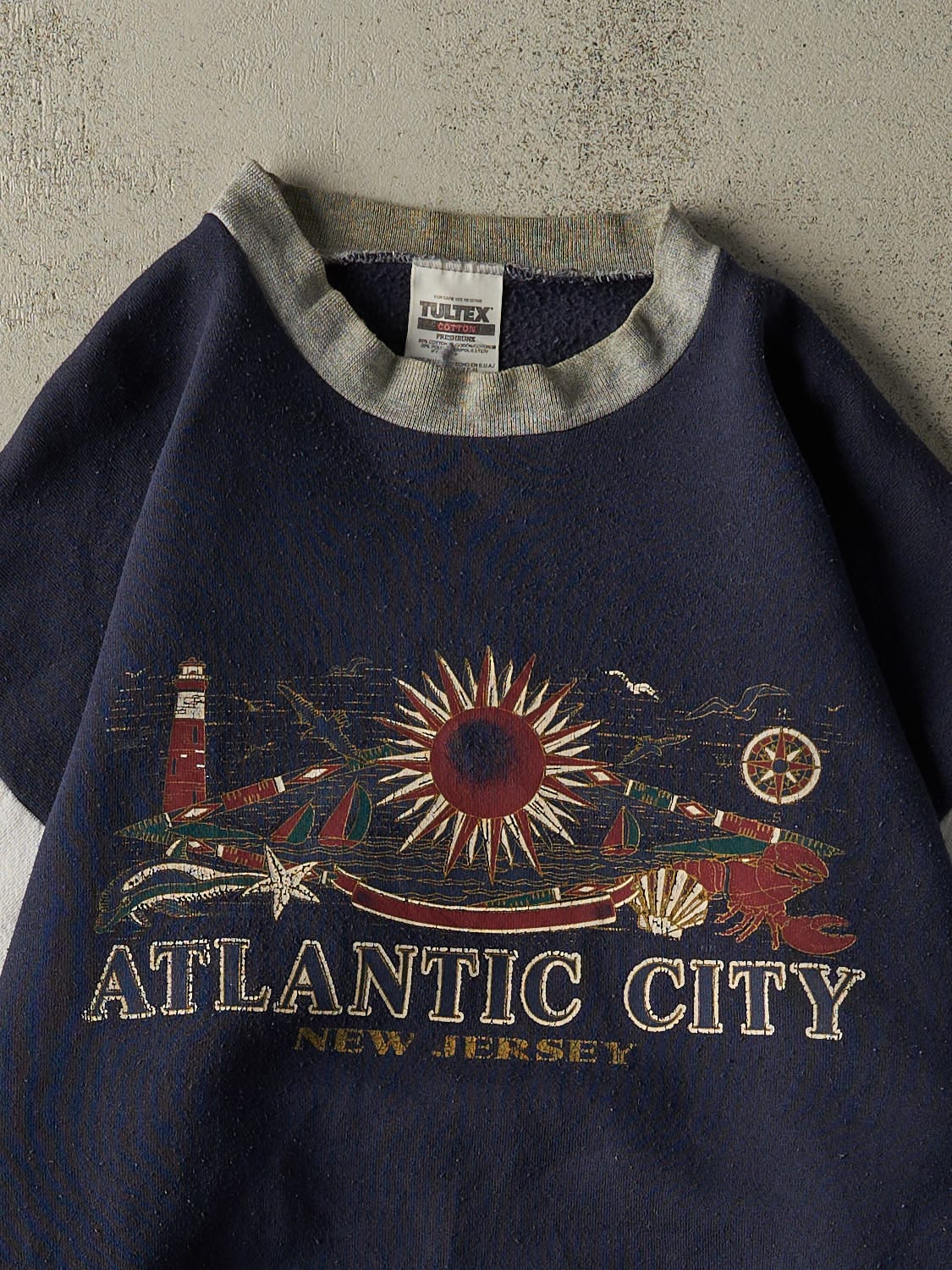 Vintage 90s Navy Blue Atlantic City New Jersey Crewneck (XL/XXL)
