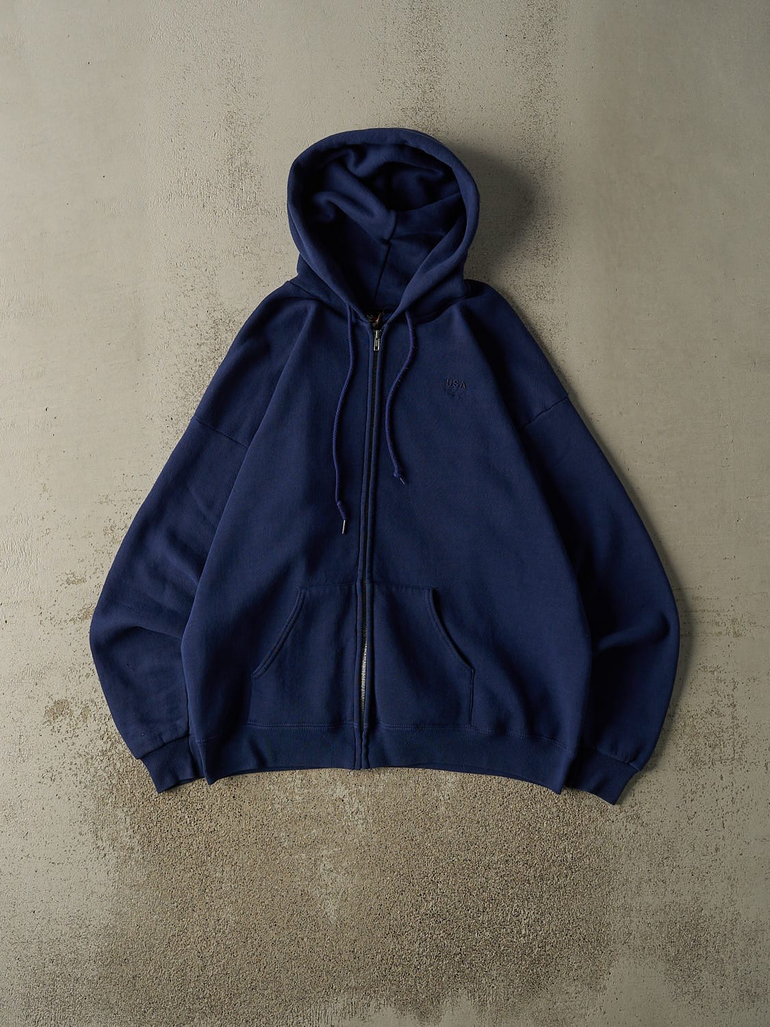 Vintage 90s Navy Blue USA Olympic Zip Up Hoodie (L/XL)