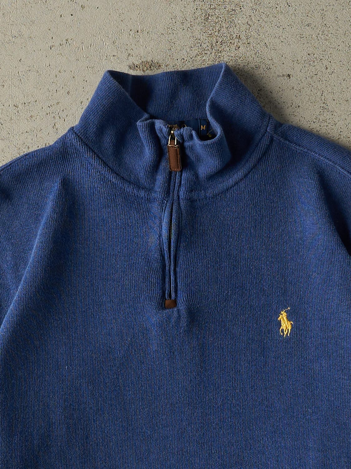 Vintage Y2K Blue Polo Quarter Zip Knit (S/M)