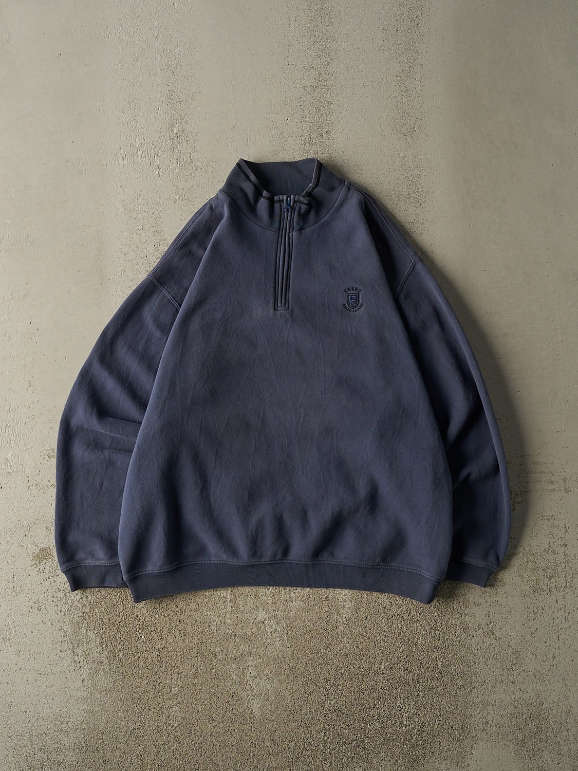 Vintage 90s Navy Blue Chaps Quarter Zip Sweater (XXL)
