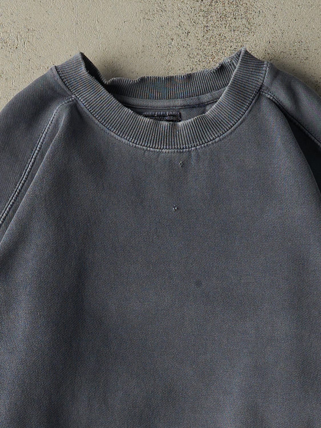 Vintage 90s Washed Blue Blank Crewneck (L)