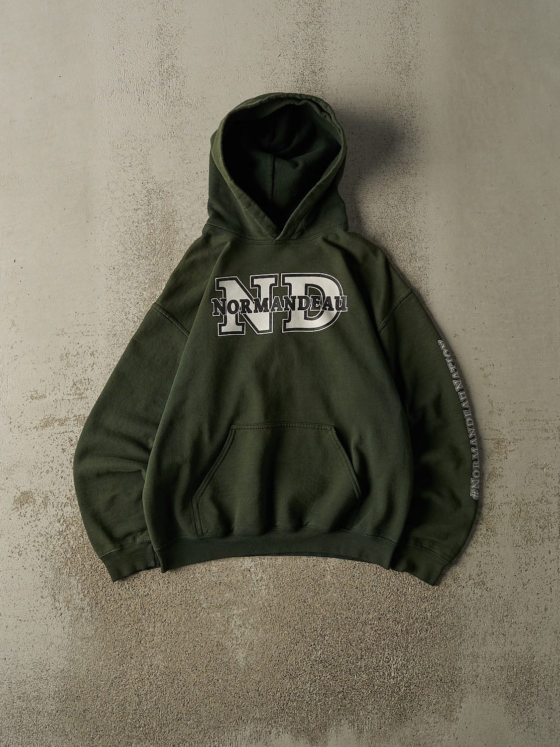 Vintage Y2K Green Normandeau Hoodie (XS/S)