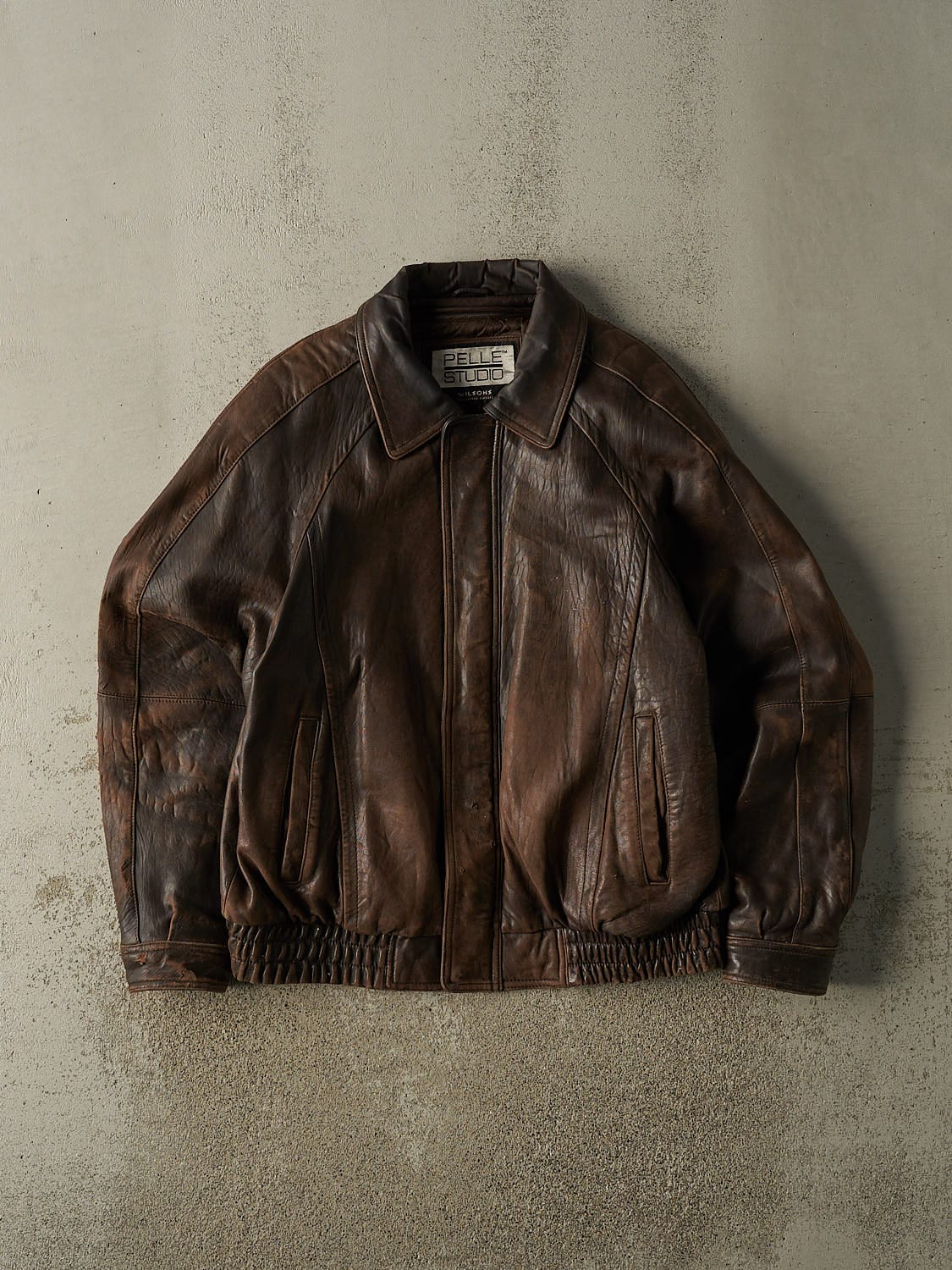 Vintage 90s Brown Wilsons Leather Bomber Jacket (L/XL)
