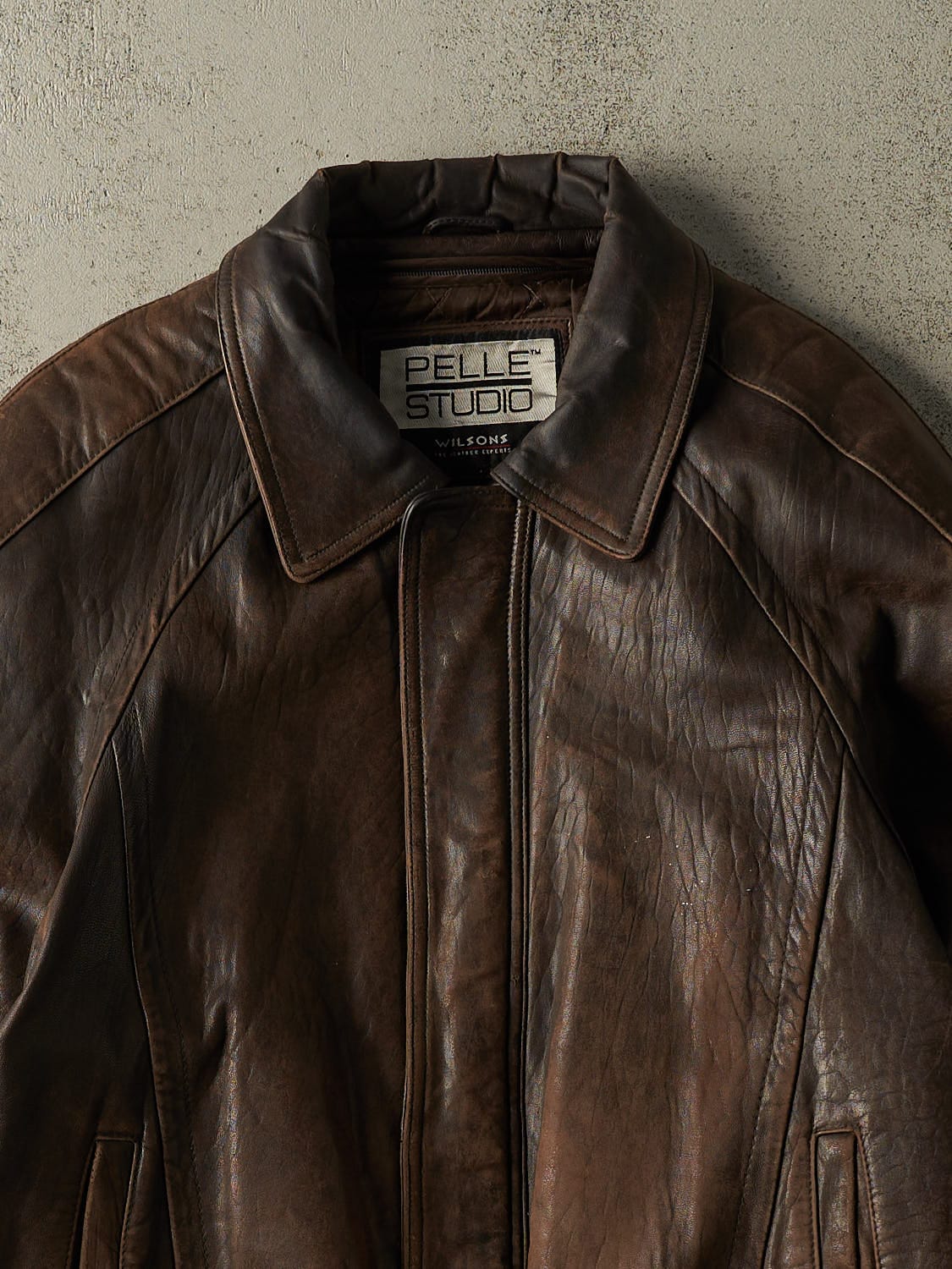 Vintage 90s Brown Wilsons Leather Bomber Jacket (L/XL)