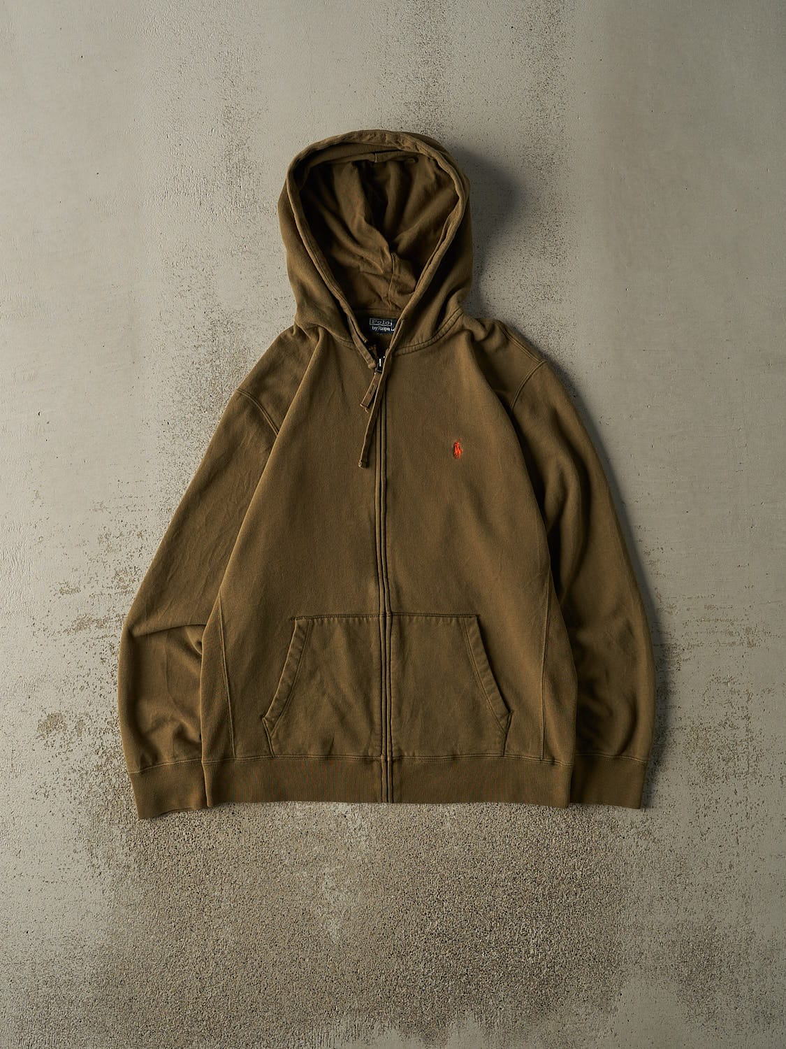 Vintage 90s Green Polo Zip Up Hoodie (L)
