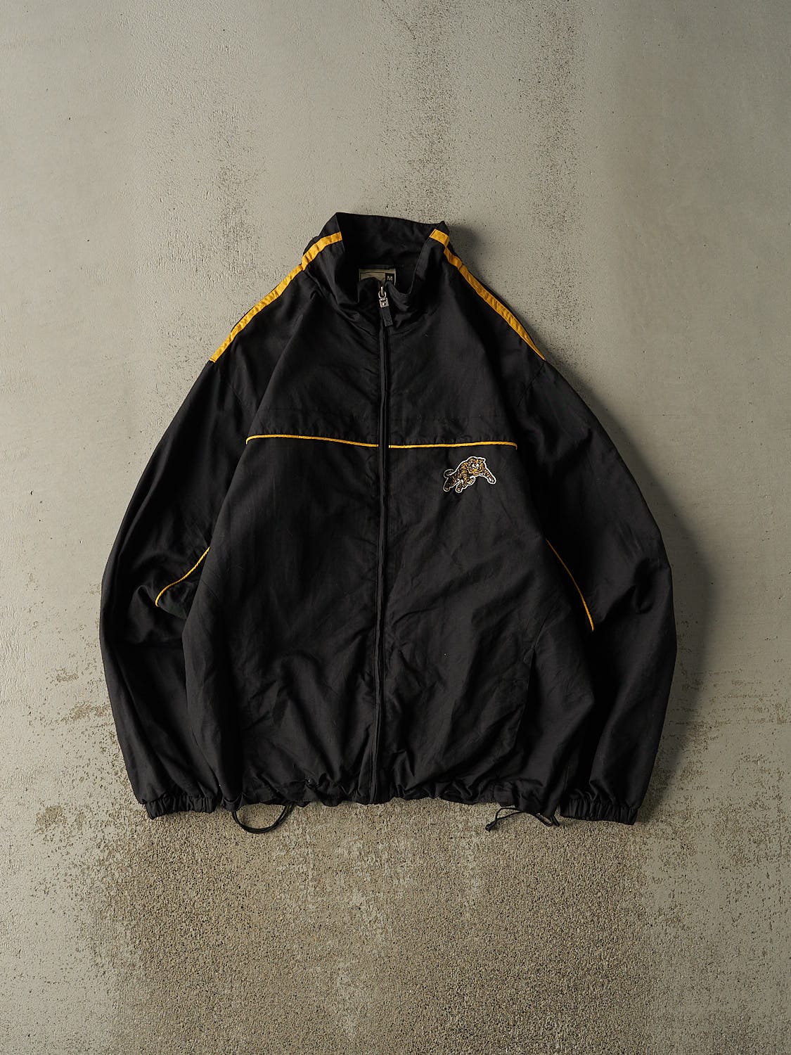 Vintage Y2K Black Hamilton Tiger-Cats Zip Up Windbreaker Jacket (M/L)