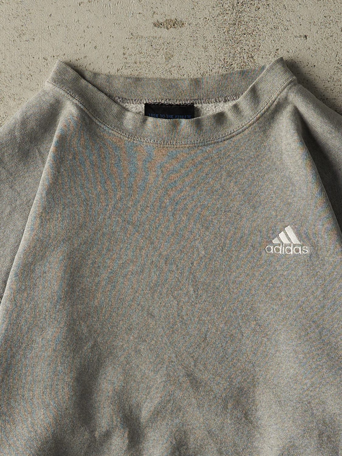 Vintage Y2K Grey Adidas Embroidered Crewneck (S/M)