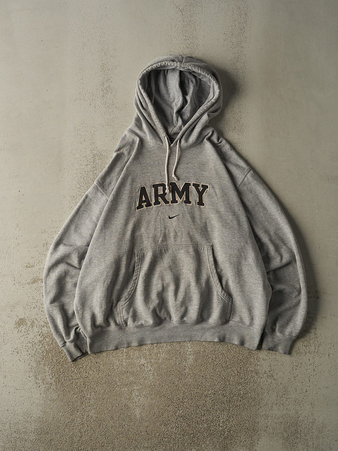 Vintage Y2K Grey Nike Middle Swoosh Army Hoodie (XXL)