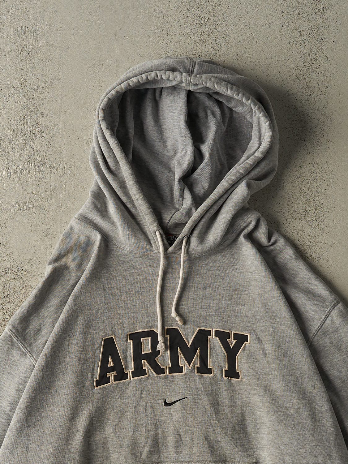 Vintage Y2K Grey Nike Middle Swoosh Army Hoodie (XXL)