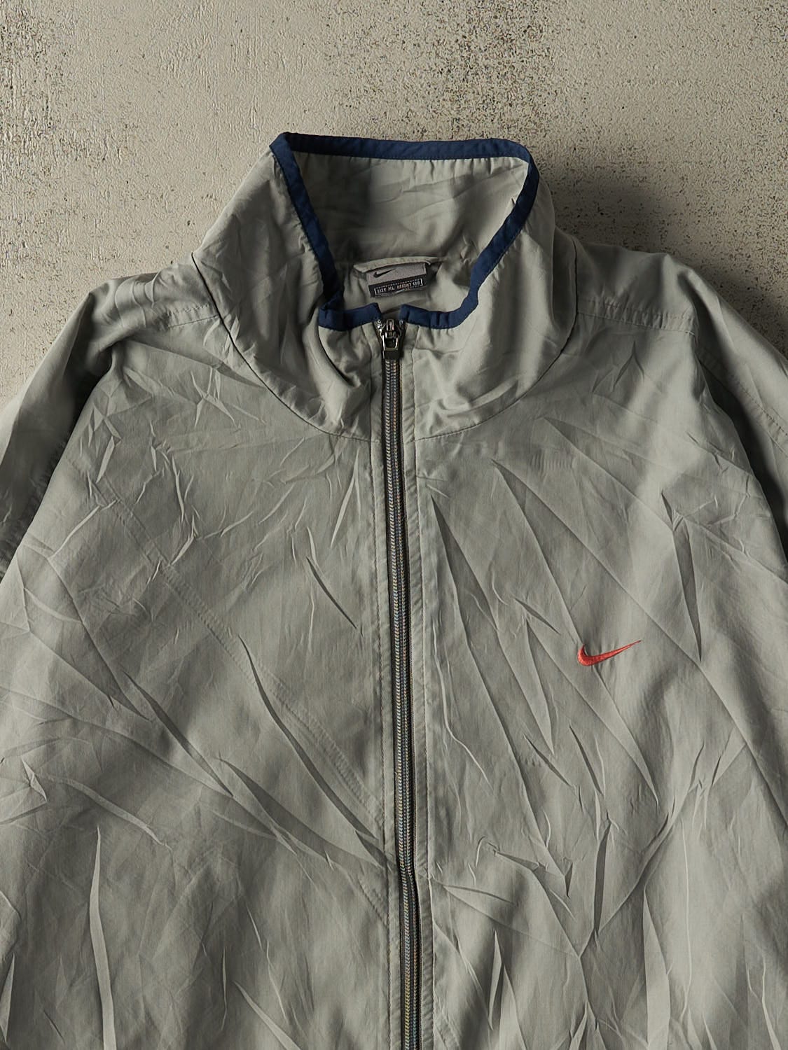 Vintage Y2K Grey & Navy Nike Windbreaker Jacket (XL/XXL)