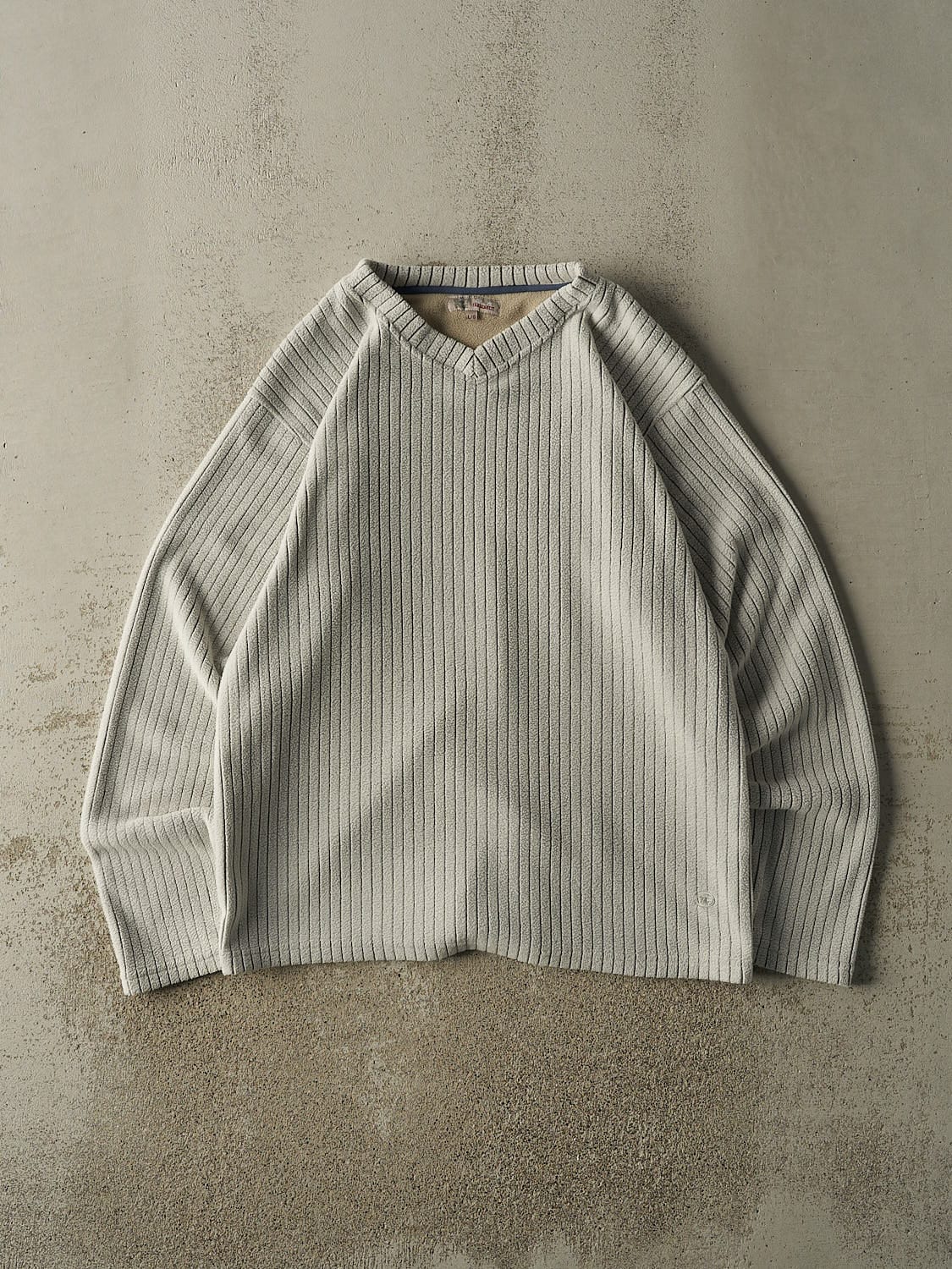 Vintage Y2K Grey Fleece Long Sleeve (XL)