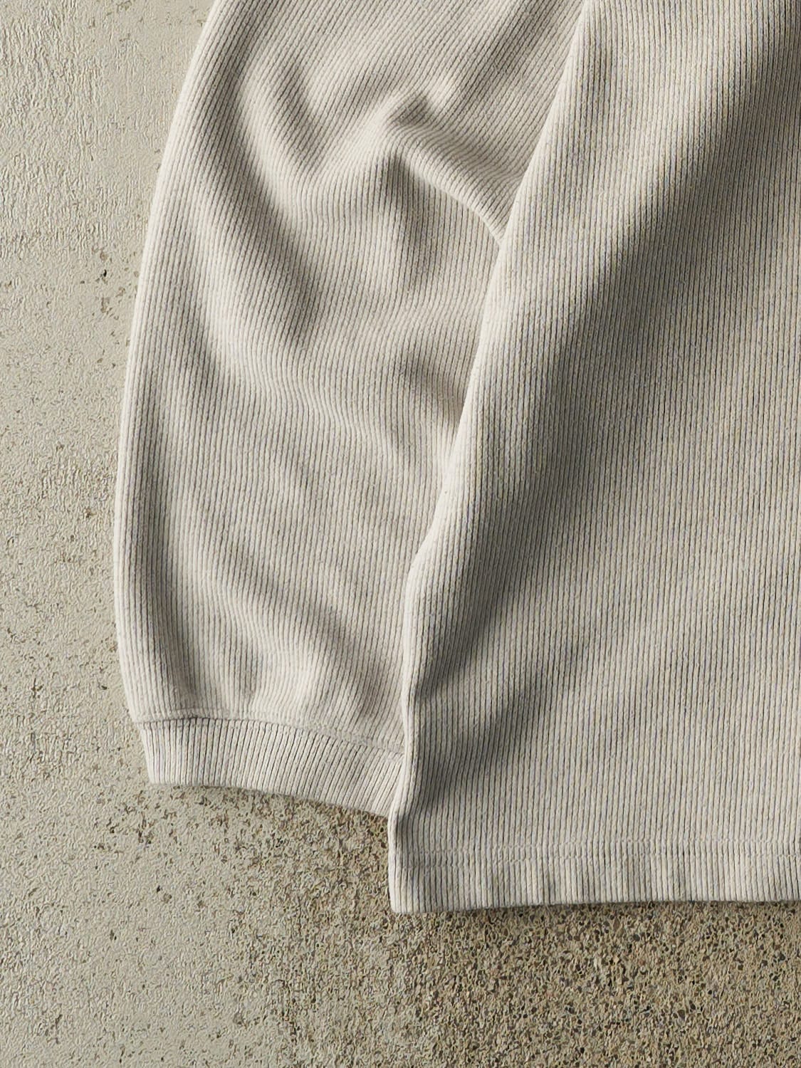 Vintage 90s Beige Striped Knit Pullover (L/XL)