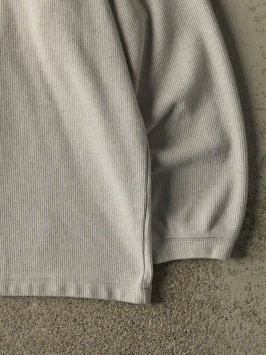 Vintage 90s Beige Striped Knit Pullover (L/XL)