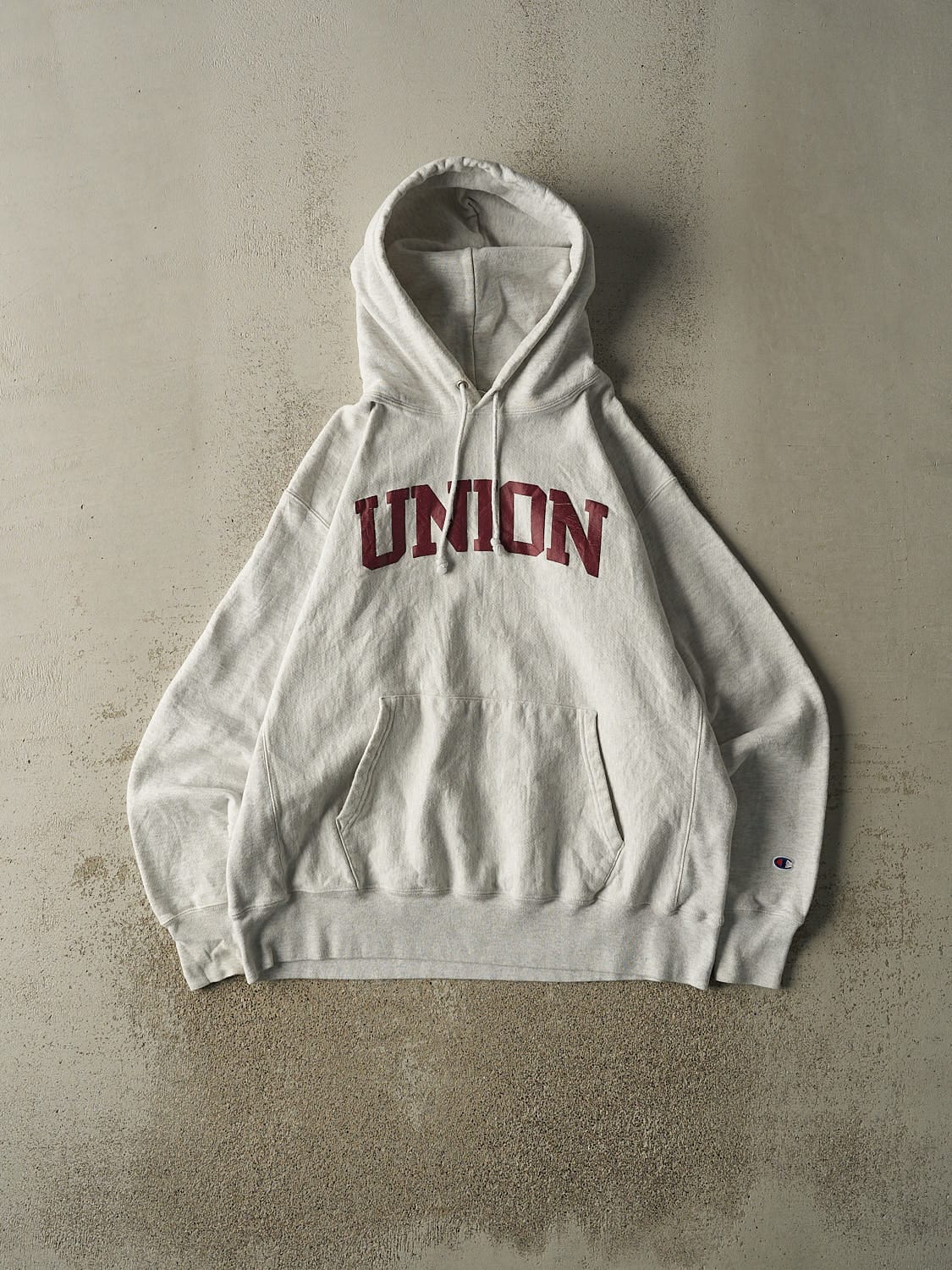 Vintage Y2K Heather Grey Champion Reverse Weave Union Hoodie (XL)