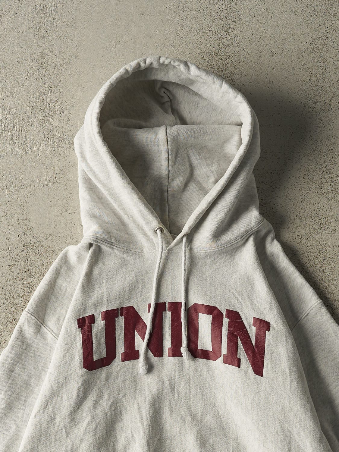 Vintage Y2K Heather Grey Champion Reverse Weave Union Hoodie (XL)