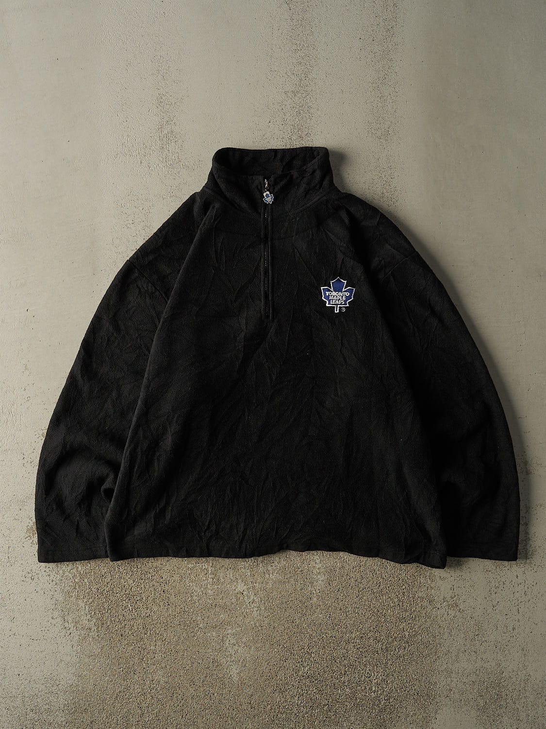 Vintage 90s Black Toronto Maple Leafs Quarter Zip Fleece (XL/XXL)