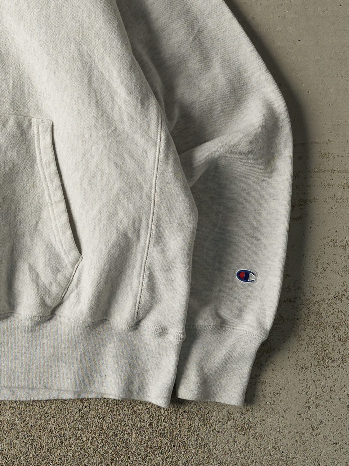 Vintage Y2K Heather Grey Champion Reverse Weave Union Hoodie (XL)