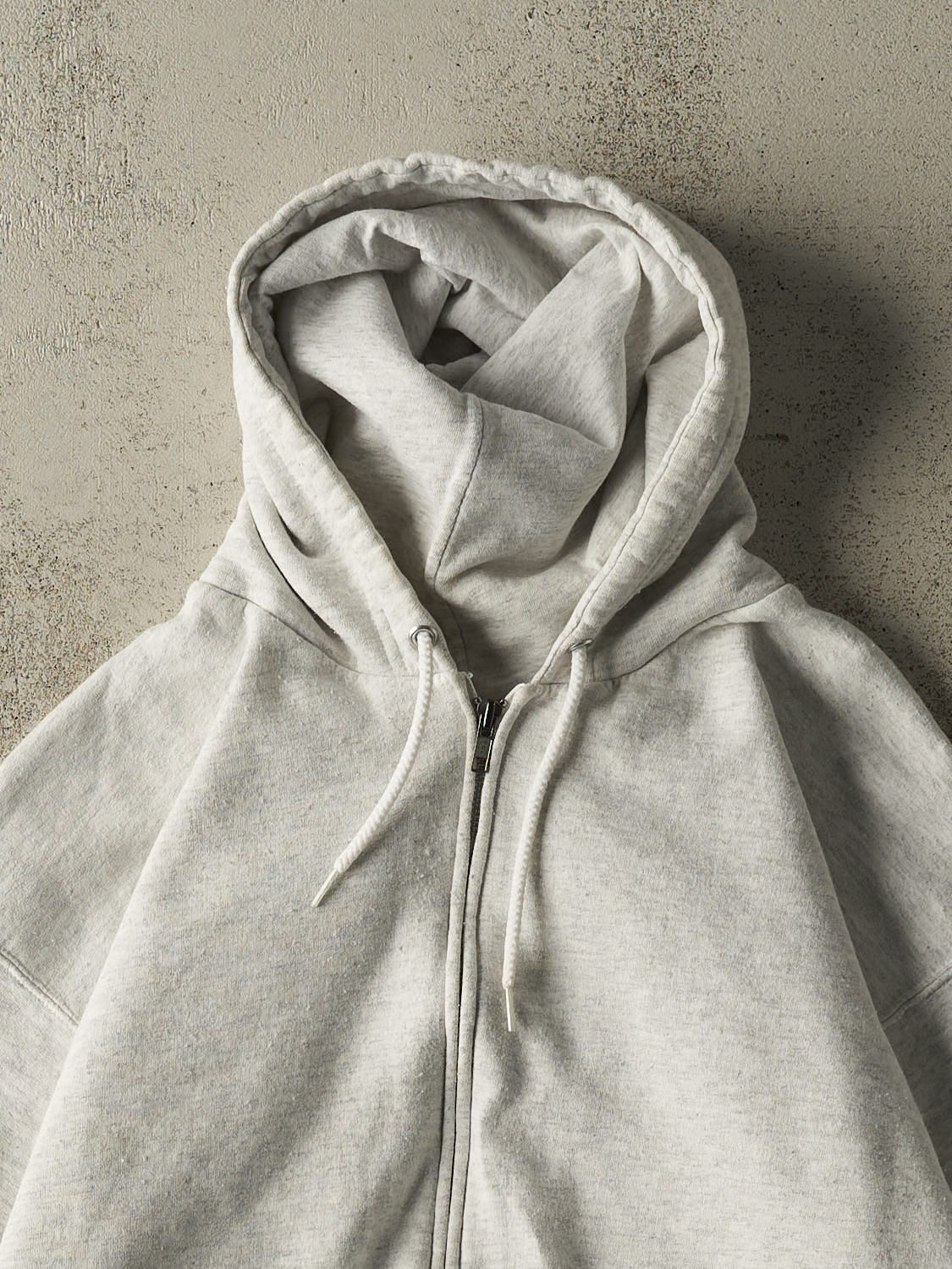 Vintage 90s Heather Grey Blank Zip Up Hoodie (M)