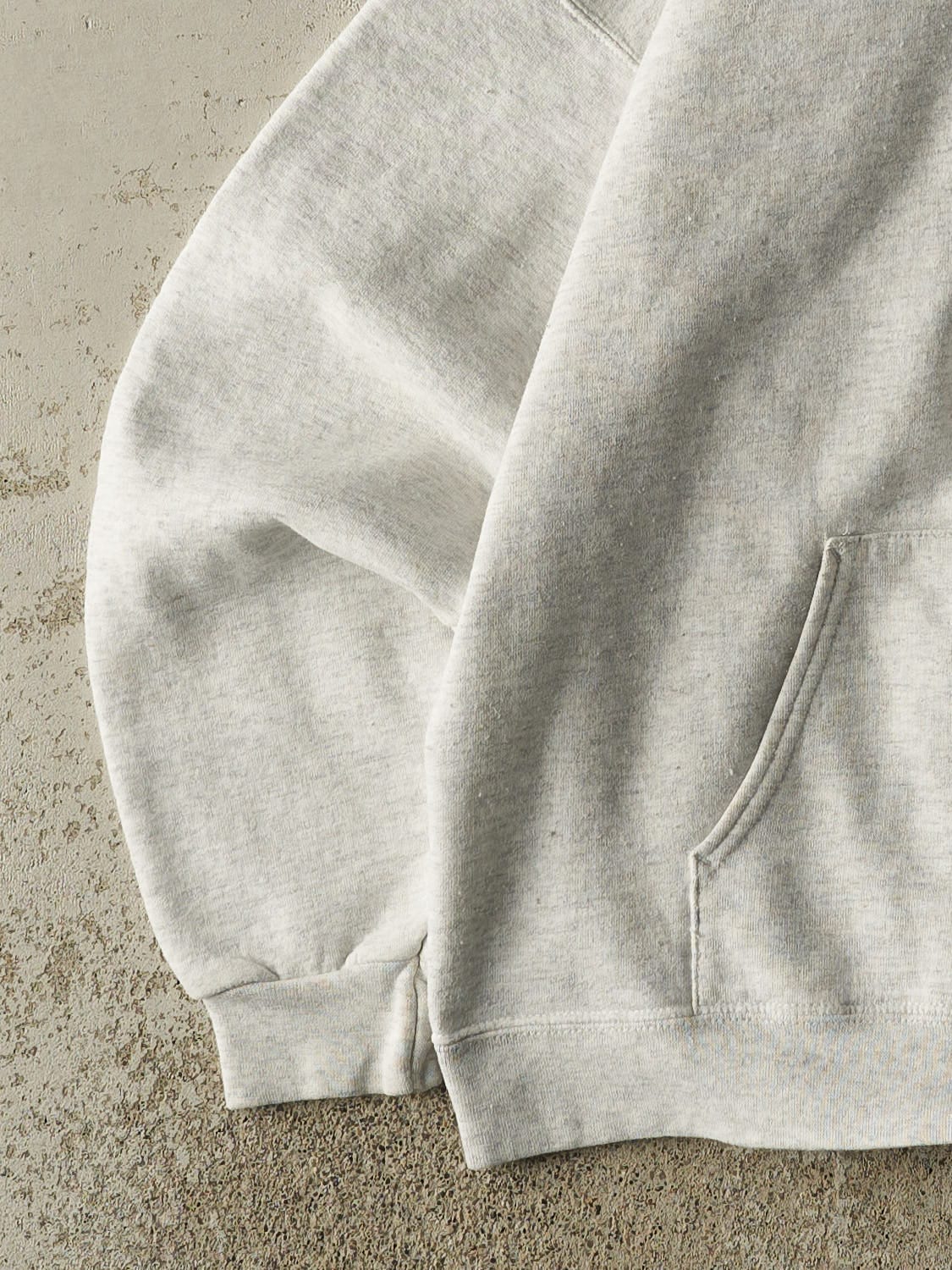 Vintage 90s Heather Grey Blank Zip Up Hoodie (M)