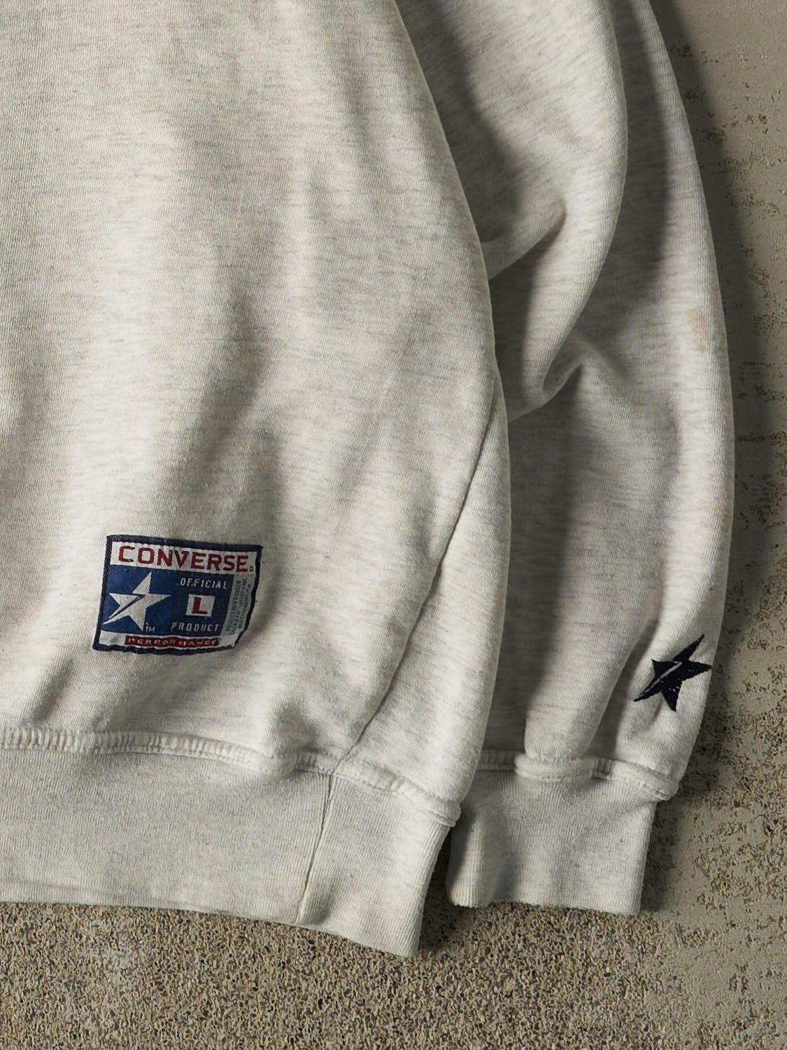 Vintage 90s Heather Grey Converse Embroidered Crewneck (L/XL)