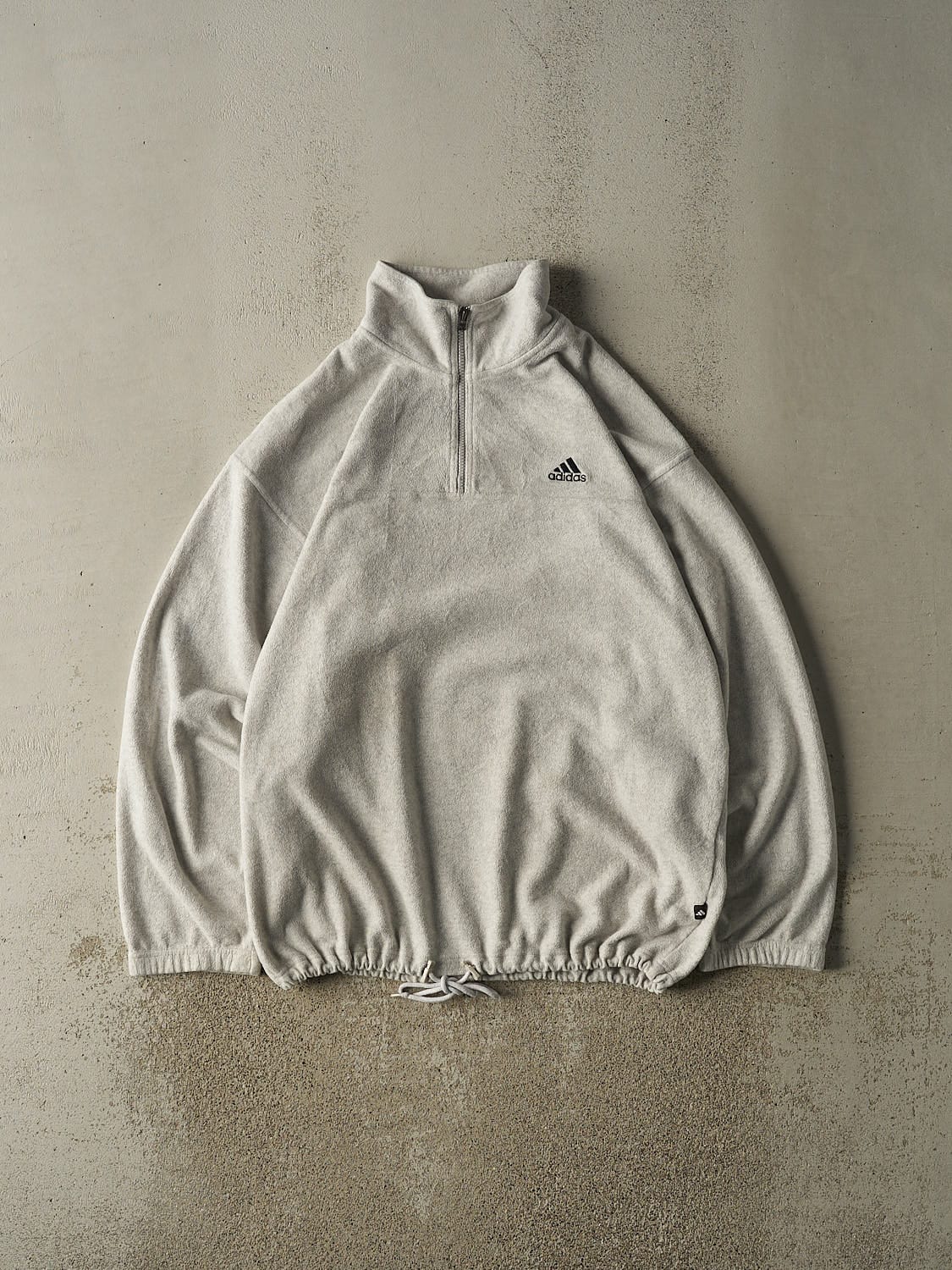 Vintage 90s Grey Adidas Embroidered Quarter Zip Fleece (XXL)