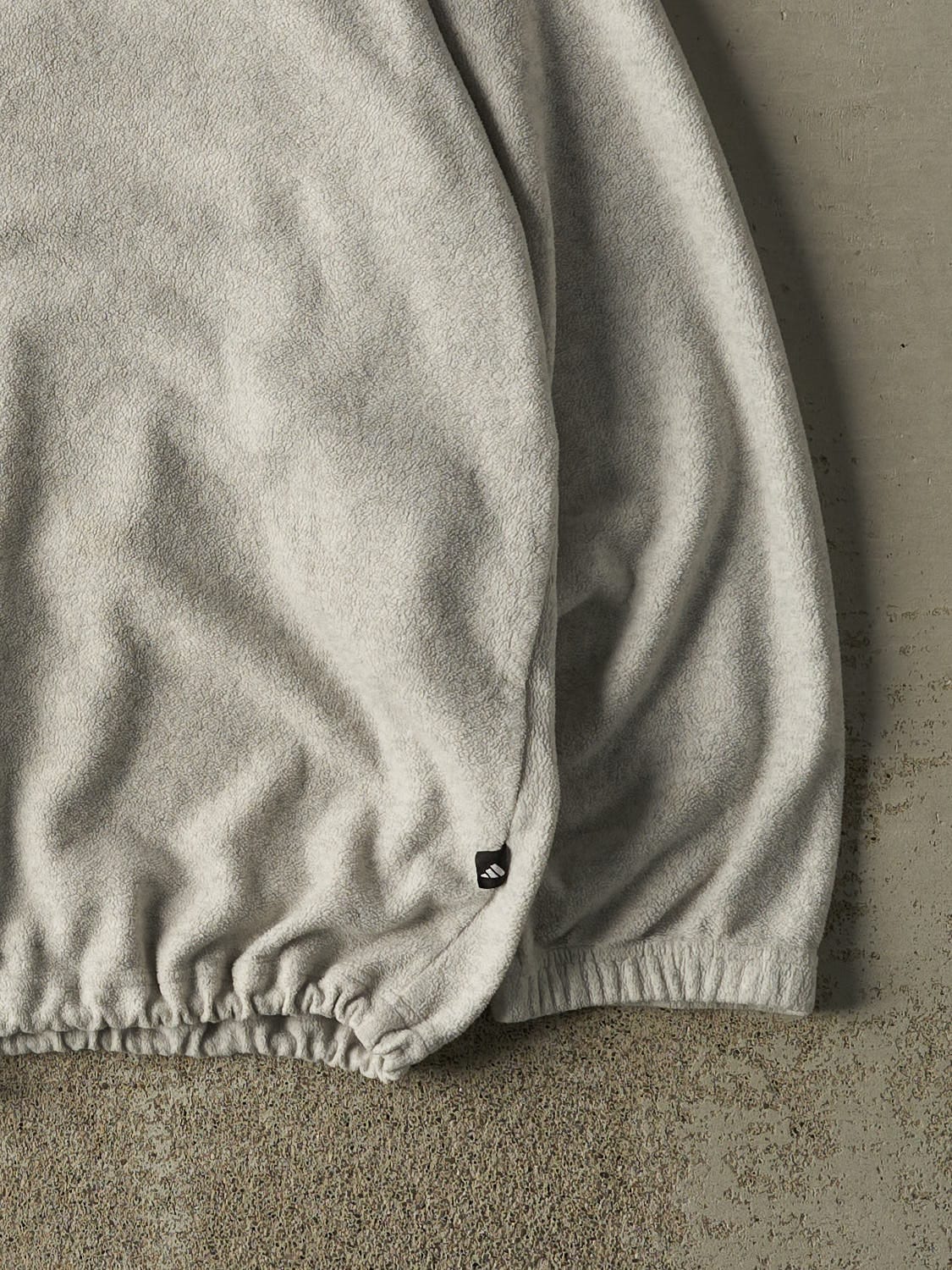 Vintage 90s Grey Adidas Embroidered Quarter Zip Fleece (XXL)