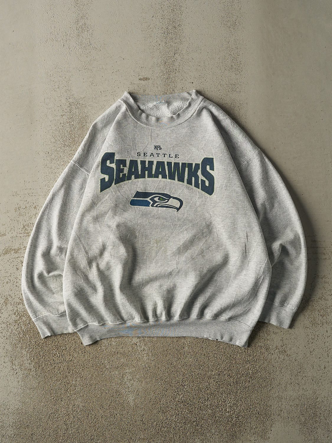 Vintage 90s Grey Seattle Seahawks Crewneck (XL)
