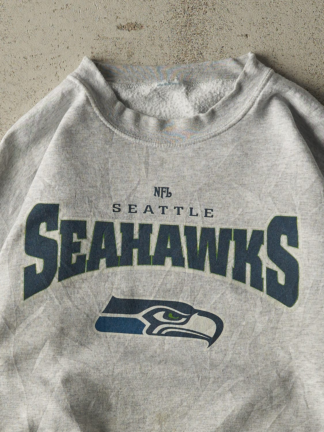 Vintage 90s Grey Seattle Seahawks Crewneck (XL)
