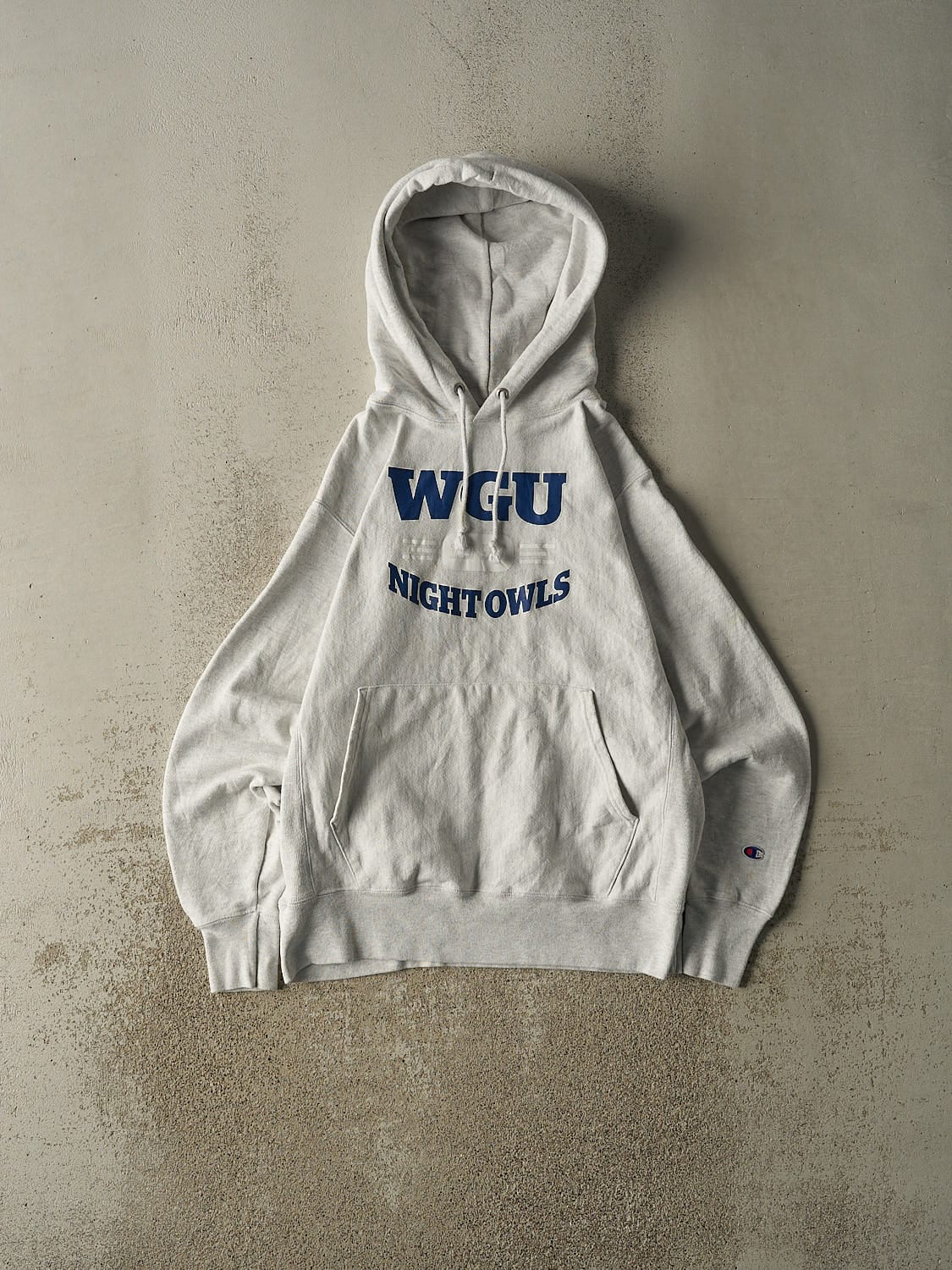 Vintage Y2K Heather Grey Champion Reverse Weave WGU Hoodie (M)