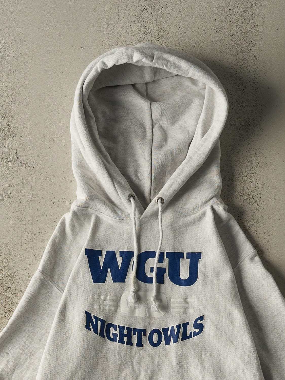 Vintage Y2K Heather Grey Champion Reverse Weave WGU Hoodie (M)