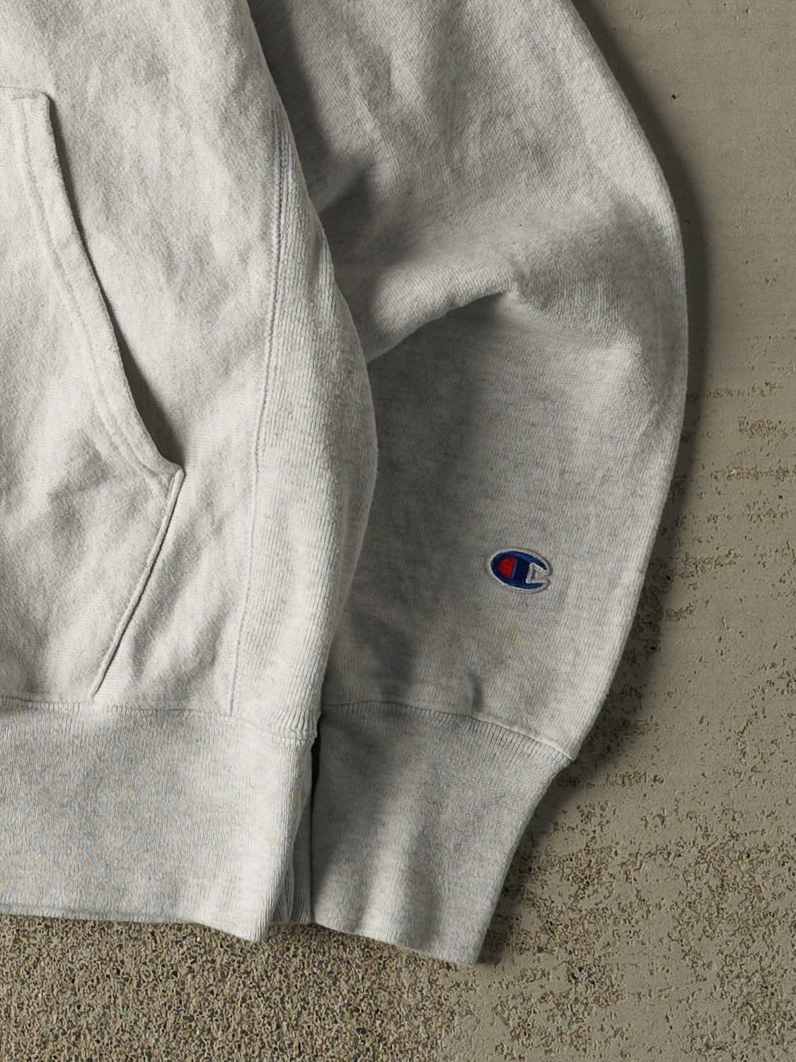 Vintage Y2K Heather Grey Champion Reverse Weave WGU Hoodie (M)